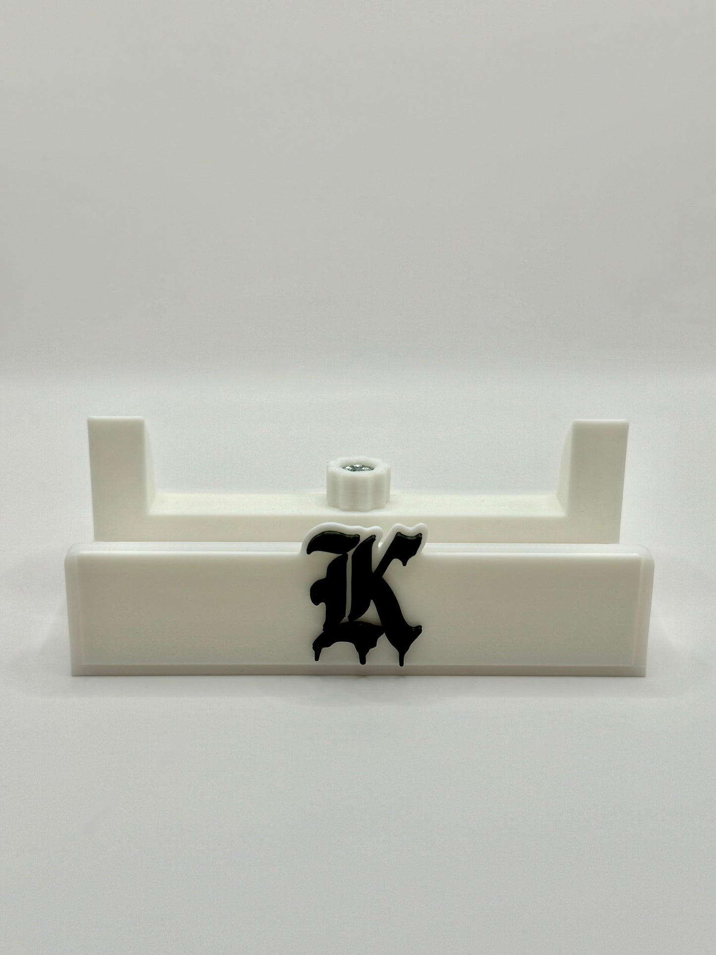Kickstradomis Logo Stand - White Base with Black Logo