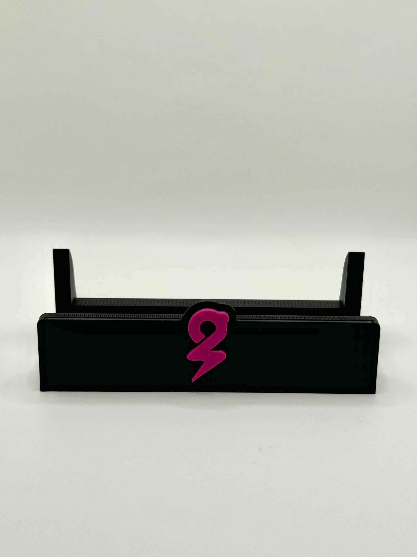 Piggybanx Logo Stand - Black Base with Pink Logo