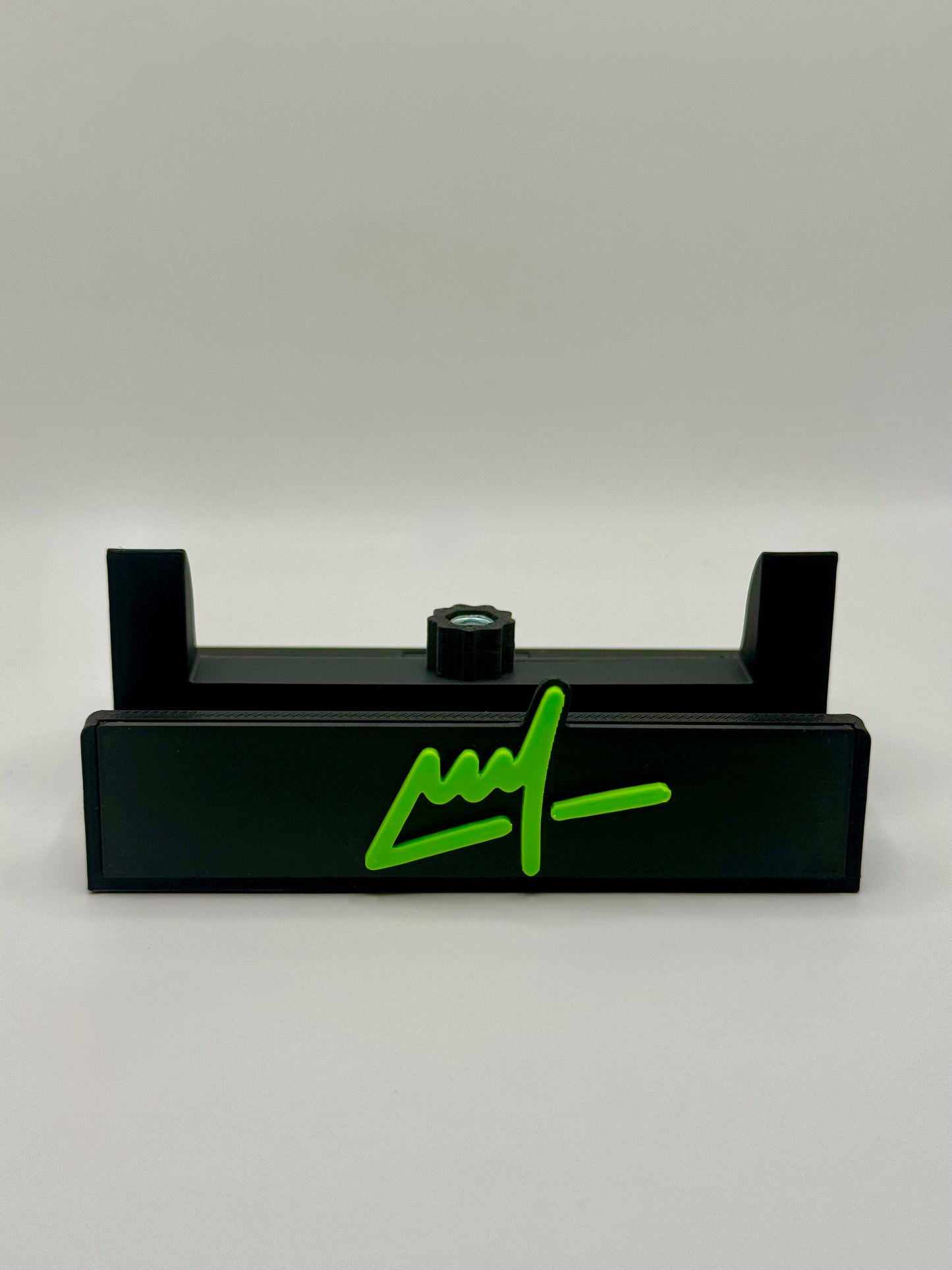 Wegs Logo Stand - Black Base with Light Green Logo
