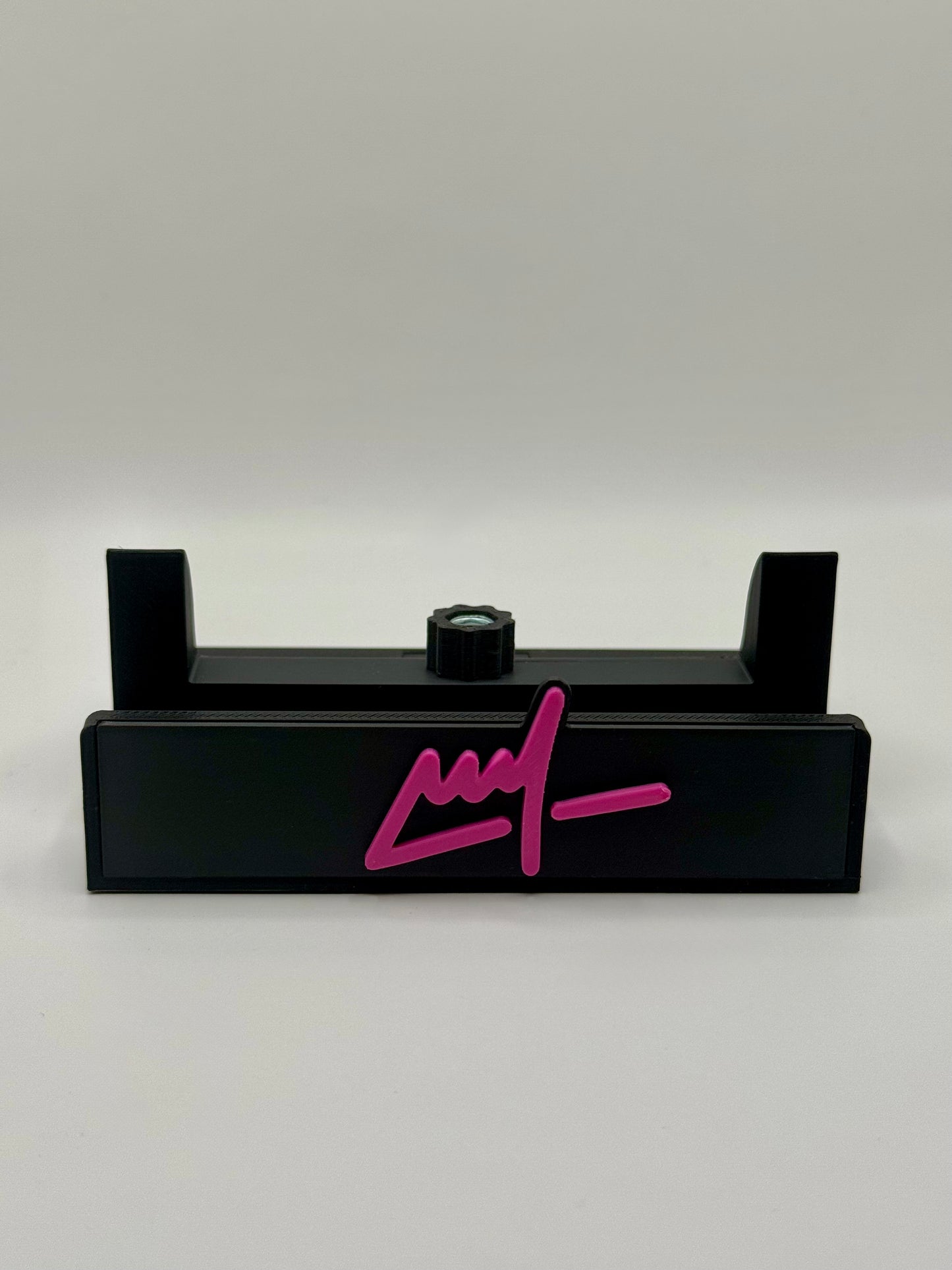Wegs Logo Stand - Black Base with Pink Logo